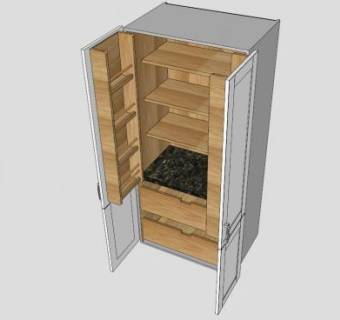 厨房食品柜橱柜SU模型下载_sketchup草图大师SKP模型