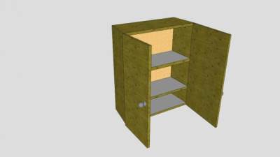 胶合板橱柜SU模型下载_sketchup草图大师SKP模型