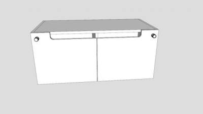 两扇门碗柜SU模型下载_sketchup草图大师SKP模型