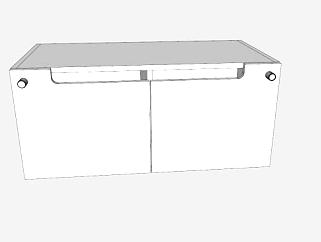 两扇门碗柜SU模型下载_sketchup草图大师SKP模型