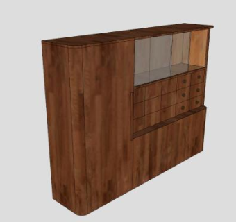简易白色橱柜SU模型下载_sketchup草图大师SKP模型