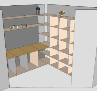 L型厨房橱柜SU模型下载_sketchup草图大师SKP模型