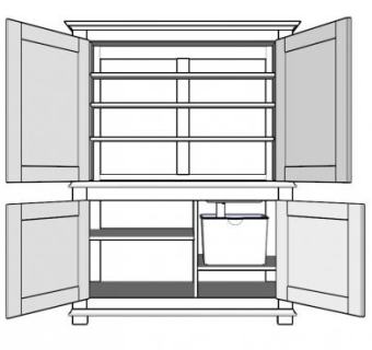 白色地面厨房橱柜SU模型下载_sketchup草图大师SKP模型