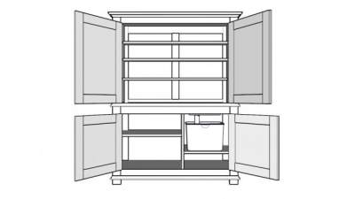 白色地面厨房橱柜SU模型下载_sketchup草图大师SKP模型