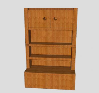 厨房木质橱柜SU模型下载_sketchup草图大师SKP模型