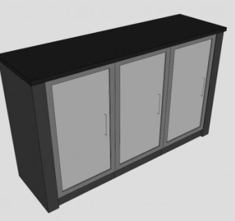 现代三门橱柜SU模型下载_sketchup草图大师SKP模型