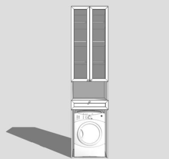 简欧白色厨房橱柜SU模型下载_sketchup草图大师SKP模型