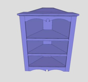 紫色橱柜角 柜SU模型下载_sketchup草图大师SKP模型