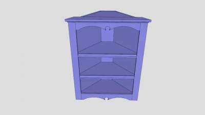 紫色橱柜角 柜SU模型下载_sketchup草图大师SKP模型