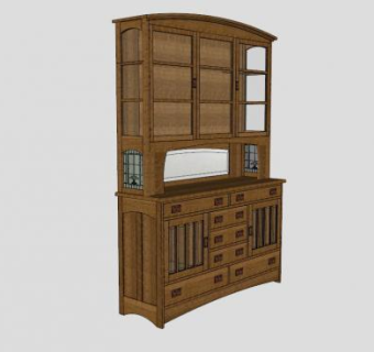 工艺品中国橱柜SU模型下载_sketchup草图大师SKP模型