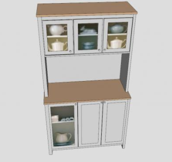 简易厨房橱柜SU模型下载_sketchup草图大师SKP模型