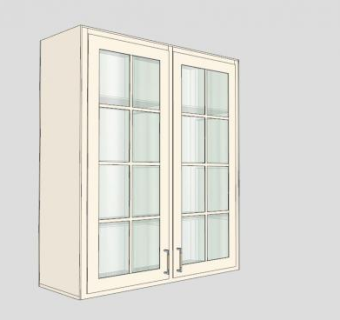 双层玻璃橱柜SU模型下载_sketchup草图大师SKP模型