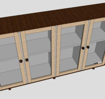 内阁玻璃橱柜SU模型下载_sketchup草图大师SKP模型