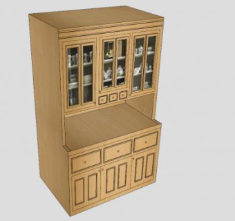 简欧风格厨房橱柜SU模型下载_sketchup草图大师SKP模型