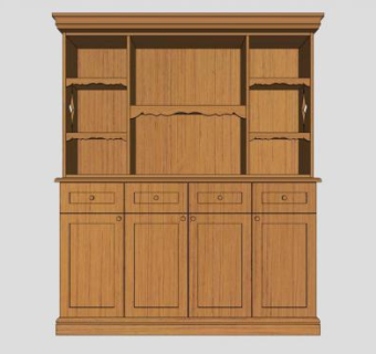 乡村风格厨房橱柜SU模型下载_sketchup草图大师SKP模型