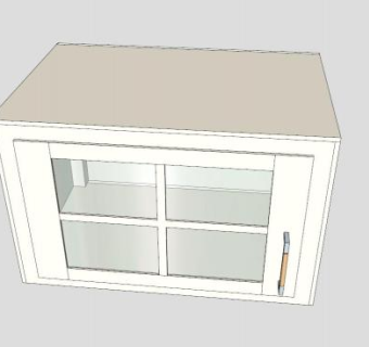 乡村厨房上厨柜SU模型下载_sketchup草图大师SKP模型