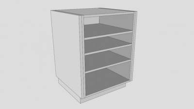 基地白色内阁橱柜SU模型下载_sketchup草图大师SKP模型