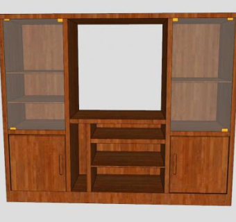 现代家居橡木橱柜SU模型下载_sketchup草图大师SKP模型