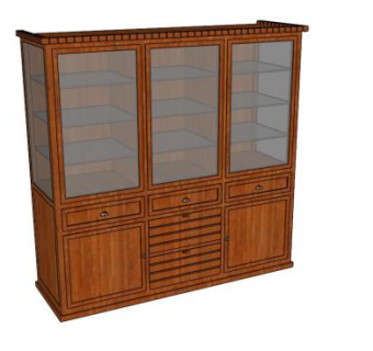 现代玻璃碗柜橱柜SU模型下载_sketchup草图大师SKP模型