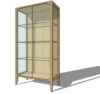 现代家居玻璃橱柜SU模型下载_sketchup草图大师SKP模型
