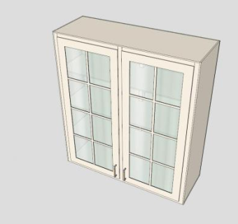 双层玻璃上橱柜SU模型下载_sketchup草图大师SKP模型