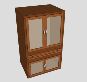 橡木内阁橱柜SU模型下载_sketchup草图大师SKP模型