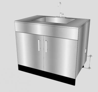 厨房水槽内阁橱柜SU模型下载_sketchup草图大师SKP模型