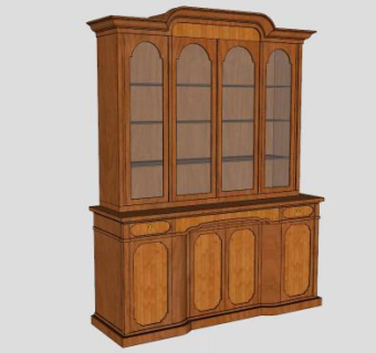 厨房樱桃瓷器柜SU模型下载_sketchup草图大师SKP模型