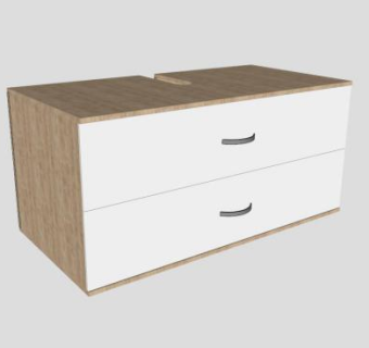 现代白色水槽柜SU模型下载_sketchup草图大师SKP模型