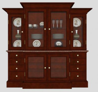 中式橱柜SU模型下载_sketchup草图大师SKP模型