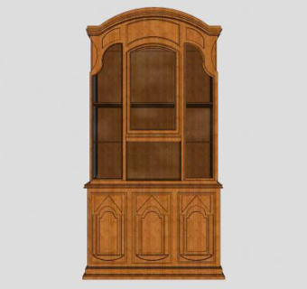 中式瓷器柜橱柜SU模型下载_sketchup草图大师SKP模型