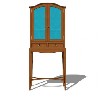 瓷器陈列柜橱柜SU模型下载_sketchup草图大师SKP模型