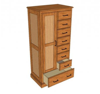 高边柜橱柜SU模型下载_sketchup草图大师SKP模型