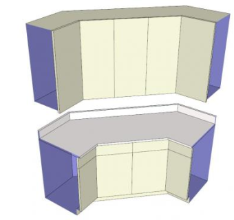 厨房内阁角落橱柜SU模型下载_sketchup草图大师SKP模型