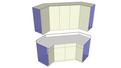 厨房内阁角落橱柜SU模型下载_sketchup草图大师SKP模型