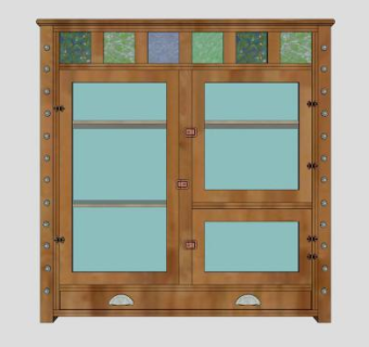 中式仿古橱柜SU模型下载_sketchup草图大师SKP模型