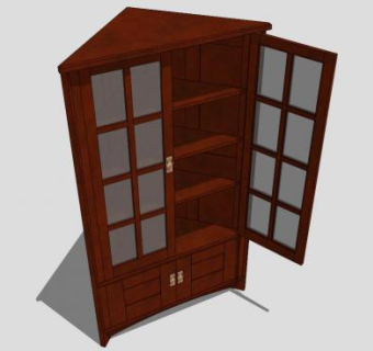 斯蒂克利角瓷器柜SU模型下载_sketchup草图大师SKP模型