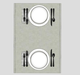 餐厅餐具食器SU模型下载_sketchup草图大师SKP模型