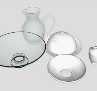 现代简欧餐具SU模型下载_sketchup草图大师SKP模型