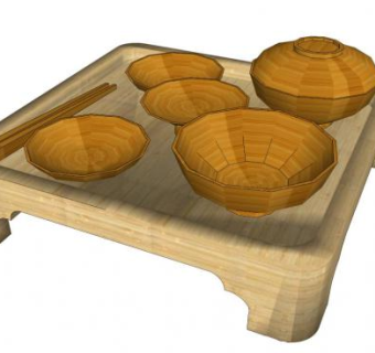 京都怀石料理餐具SU模型下载_sketchup草图大师SKP模型