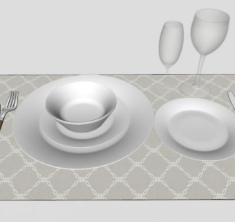 现代陶瓷餐具SU模型下载_sketchup草图大师SKP模型