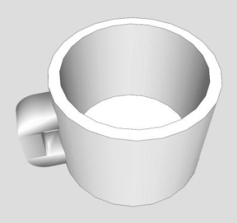 厨房白色茶杯SU模型下载_sketchup草图大师SKP模型