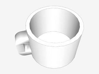 厨房白色茶杯SU模型下载_sketchup草图大师SKP模型