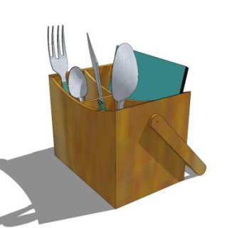 实木排水架餐具SU模型下载_sketchup草图大师SKP模型