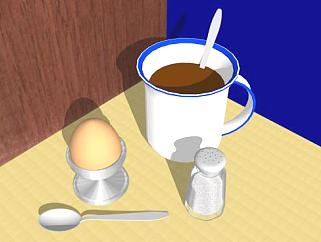 厨房早餐餐具SU模型下载_sketchup草图大师SKP模型