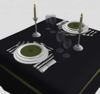 豪华花式餐具SU模型下载_sketchup草图大师SKP模型