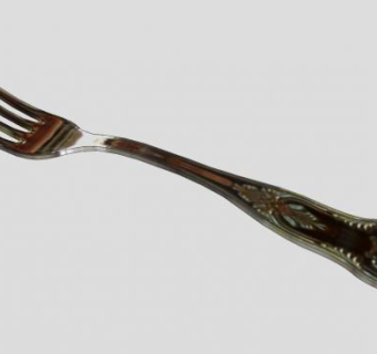 餐具银叉子SU模型下载_sketchup草图大师SKP模型