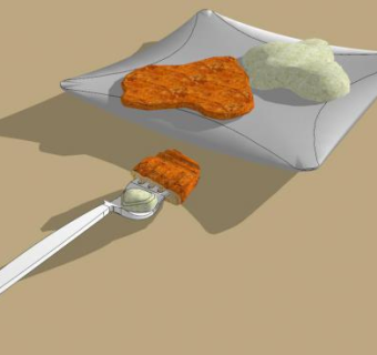 餐具餐盘叉子SU模型下载_sketchup草图大师SKP模型