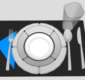 现代餐位餐具SU模型下载_sketchup草图大师SKP模型