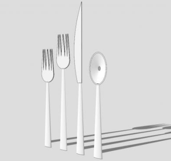 银器餐具SU模型下载_sketchup草图大师SKP模型